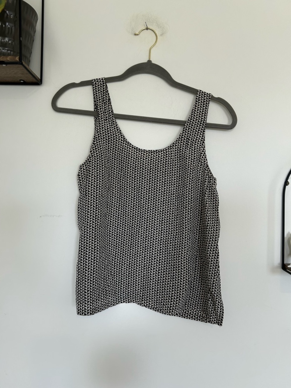 Madewell 100% Cotton Triangle Pattern Scoop Neck Tank Top Size Small‎